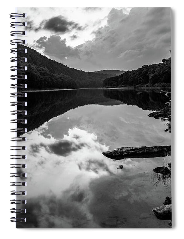 Rivers Spiral Notebook featuring the photograph Black and White Photography - Delaware River by Amelia Pearn