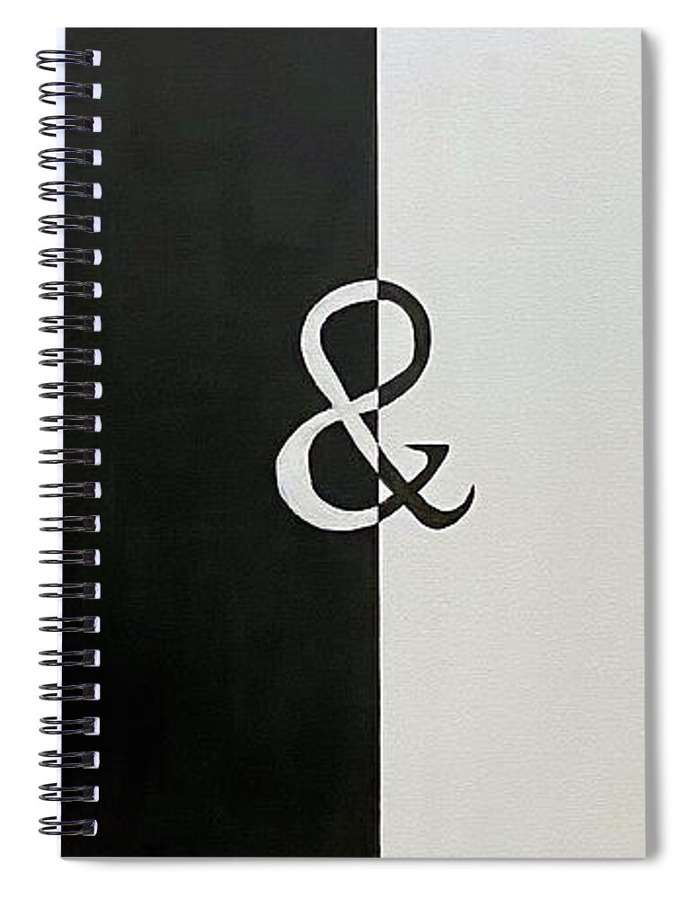Minimalism Spiral Notebook featuring the painting Black and White by Thomas Blood