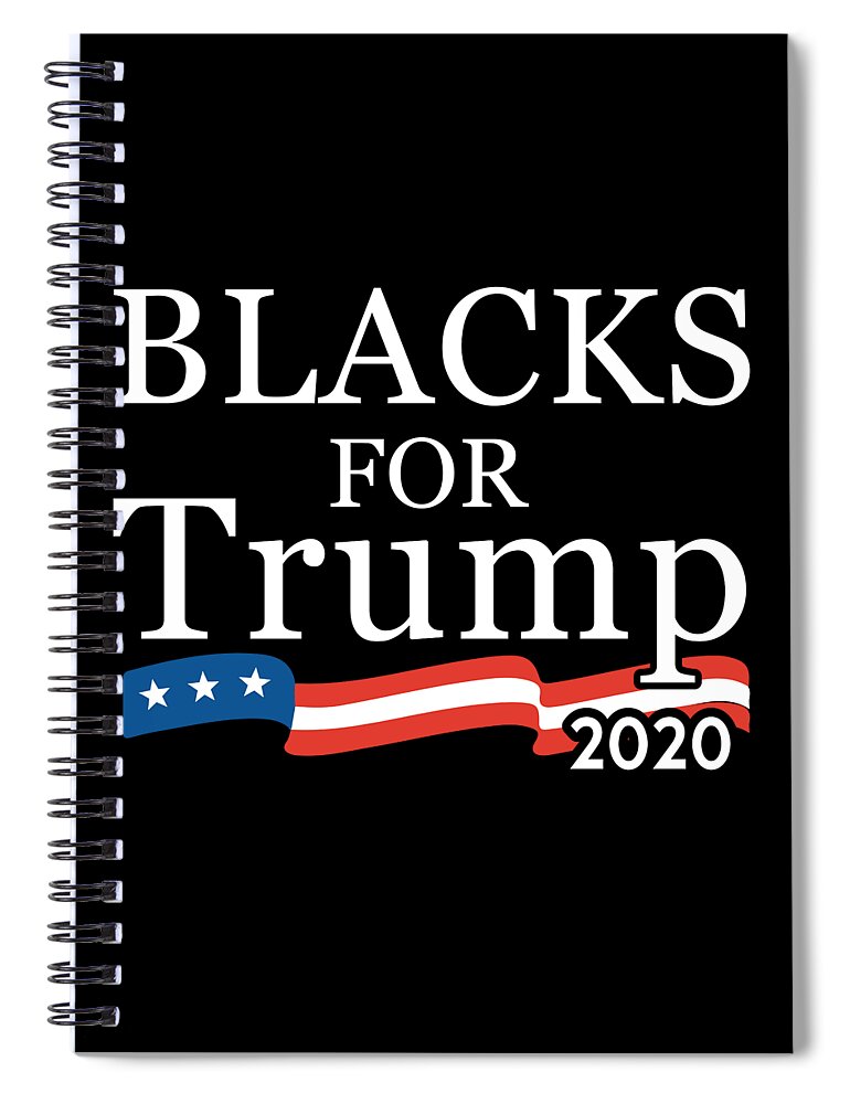 Cool Spiral Notebook featuring the digital art Black Conservatives For Trump 2020 by Flippin Sweet Gear