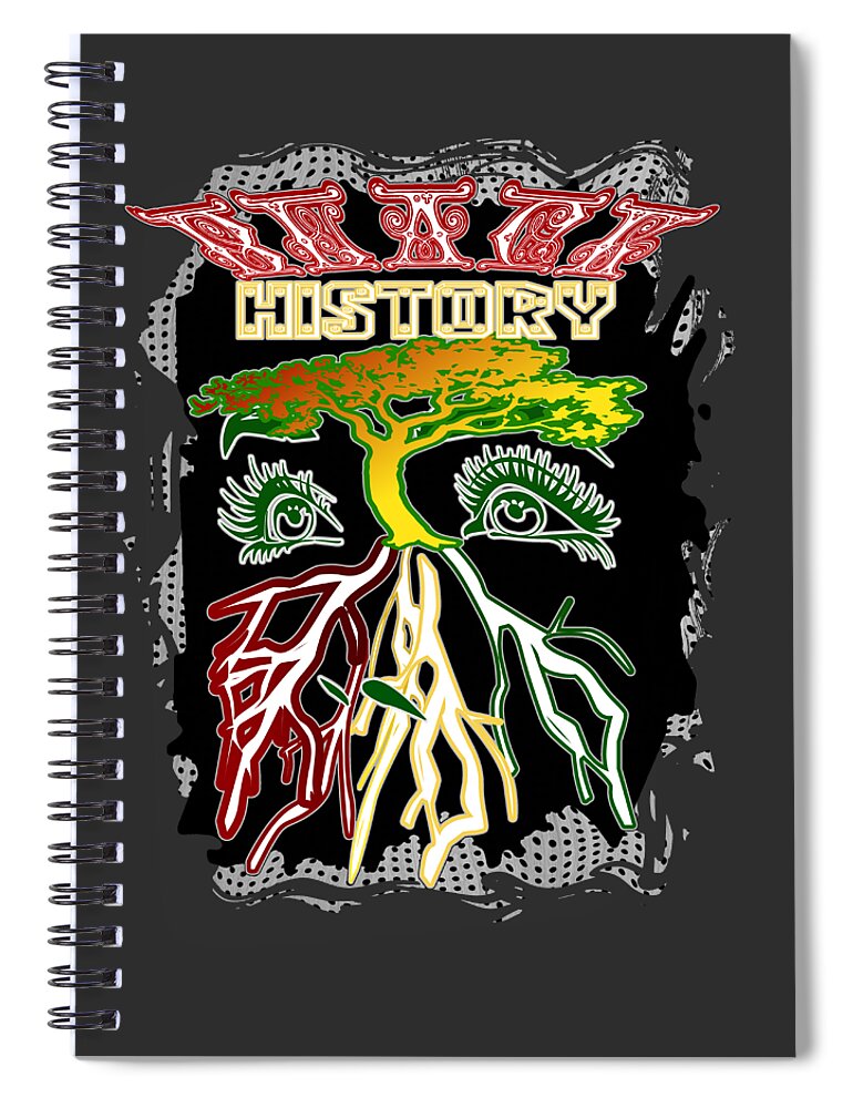 Black History Spiral Notebook featuring the digital art Black History Month February by Delynn Addams