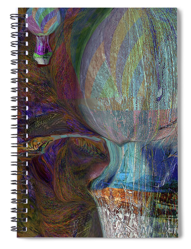 Square Spiral Notebook featuring the mixed media Rising Higher by Zsanan Studio