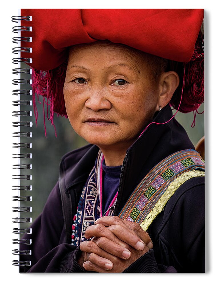 Black Spiral Notebook featuring the photograph Black Hmong Woman by Arj Munoz