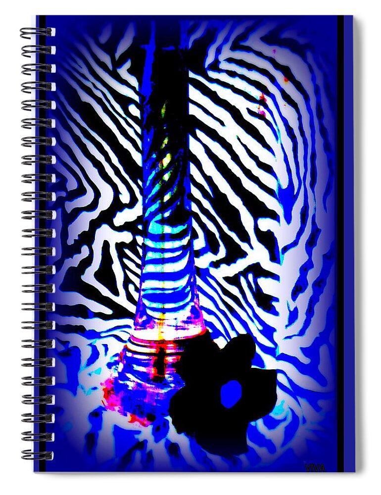 Noir Spiral Notebook featuring the digital art Black Poppy Down by VIVA Anderson