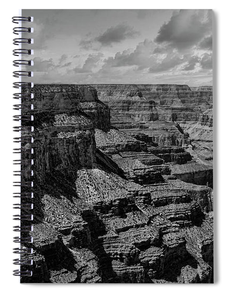 Grand Canyon Spiral Notebook featuring the photograph Black White Textures of Grand Canyon Arizona by Chuck Kuhn
