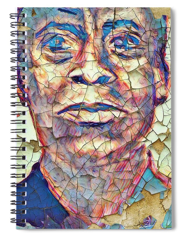  Spiral Notebook featuring the mixed media Blackness by Angie ONeal