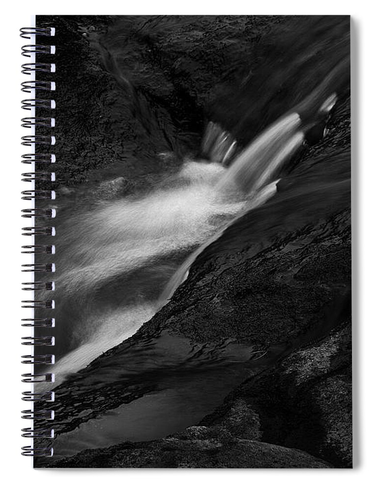 Abstract Spiral Notebook featuring the photograph Blackstone River LXV BW by David Gordon