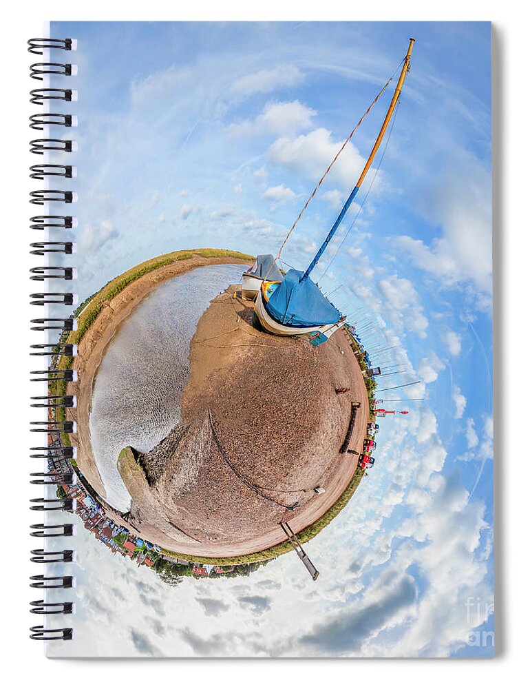 Blakeney Spiral Notebook featuring the photograph Blakeney quay harbour in Norfolk England by Simon Bratt