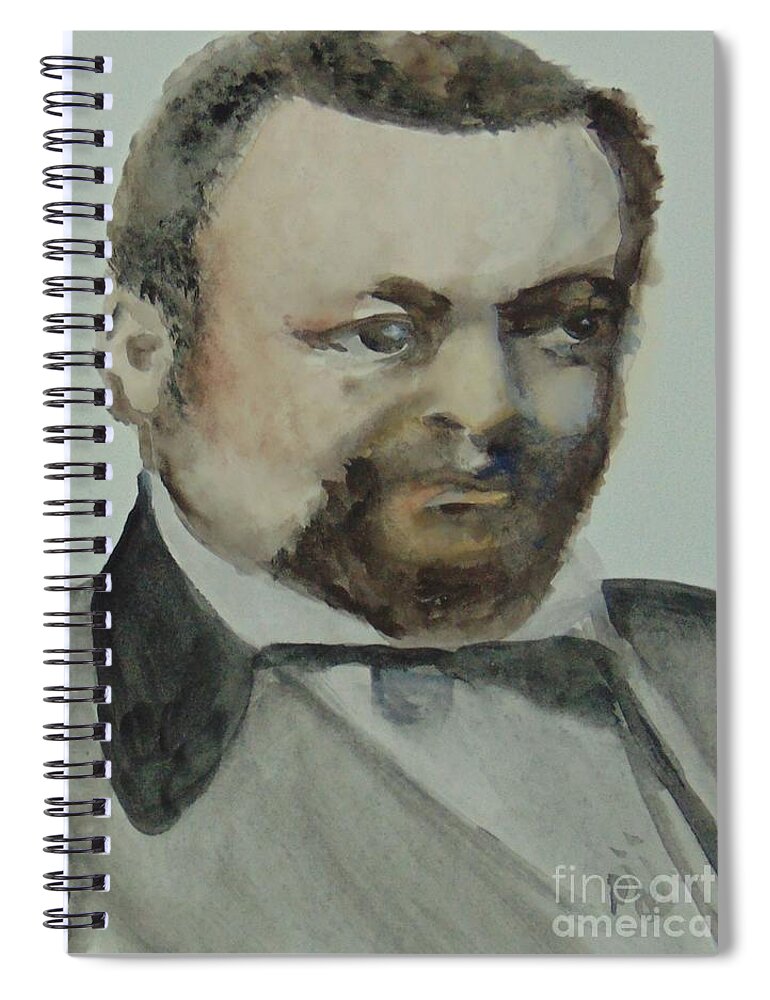 Politician Spiral Notebook featuring the painting Blanche K. Bruce by Saundra Johnson