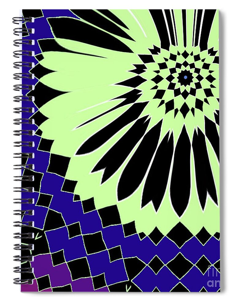 Green Spiral Notebook featuring the digital art Blast It by Designs By L