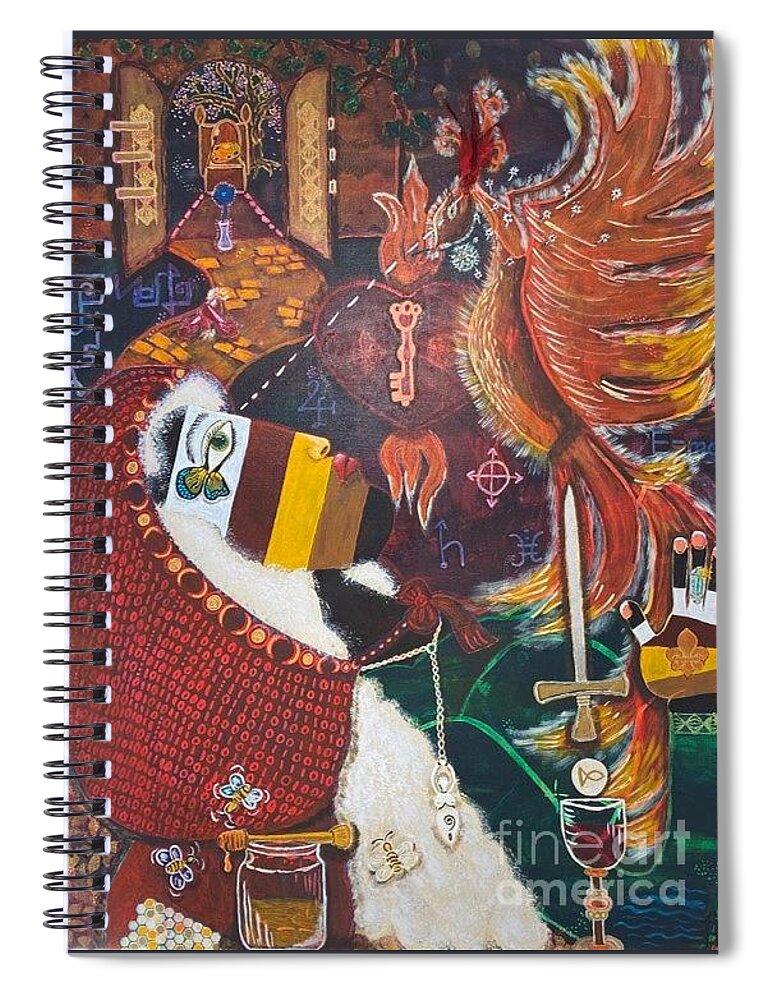 Race Spiral Notebook featuring the painting Blaue Blume by Sylvia Becker-Hill