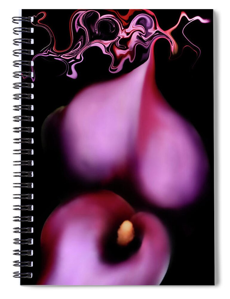 Calla Lily Spiral Notebook featuring the photograph Bleeding Calla Lily Heart by Sally Bauer