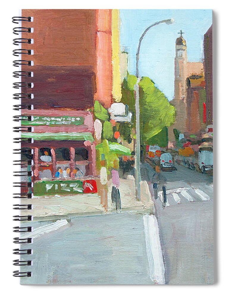 Bleeker Street Spiral Notebook featuring the painting Bleeker Street, New York City by Paul Strahm