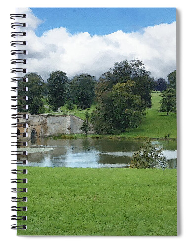 Blenheim Palace Spiral Notebook featuring the photograph Blenheim Palace Grounds by Brian Watt
