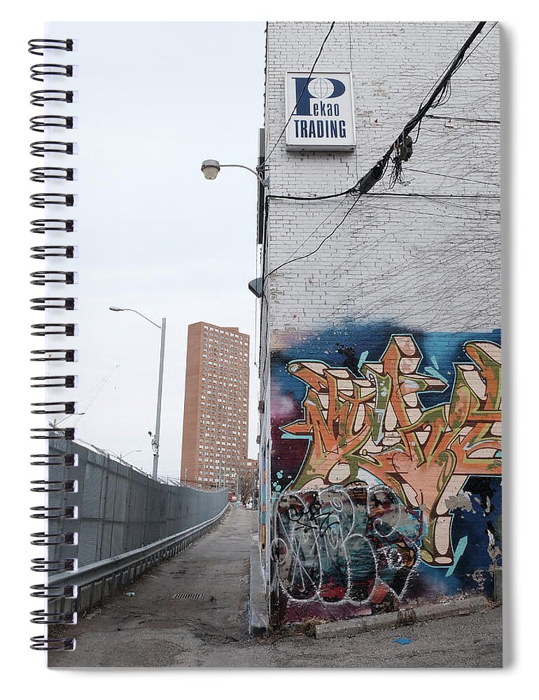 Urban Spiral Notebook featuring the photograph Block In The Alley Also by Kreddible Trout