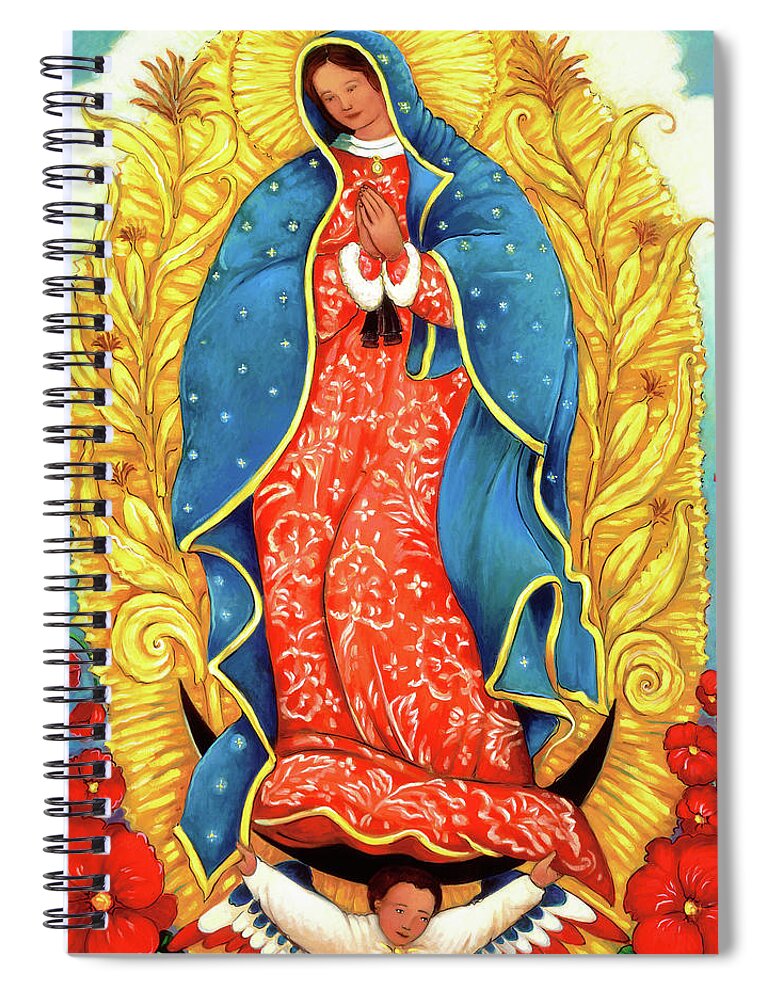 Madonna Spiral Notebook featuring the painting Blood to Roses by Linda Carter Holman