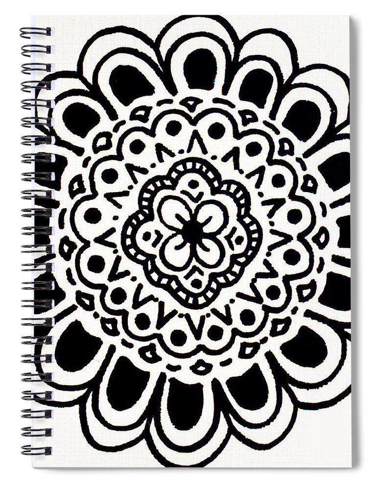 Mandala Spiral Notebook featuring the painting Bloom by Beth Ann Scott