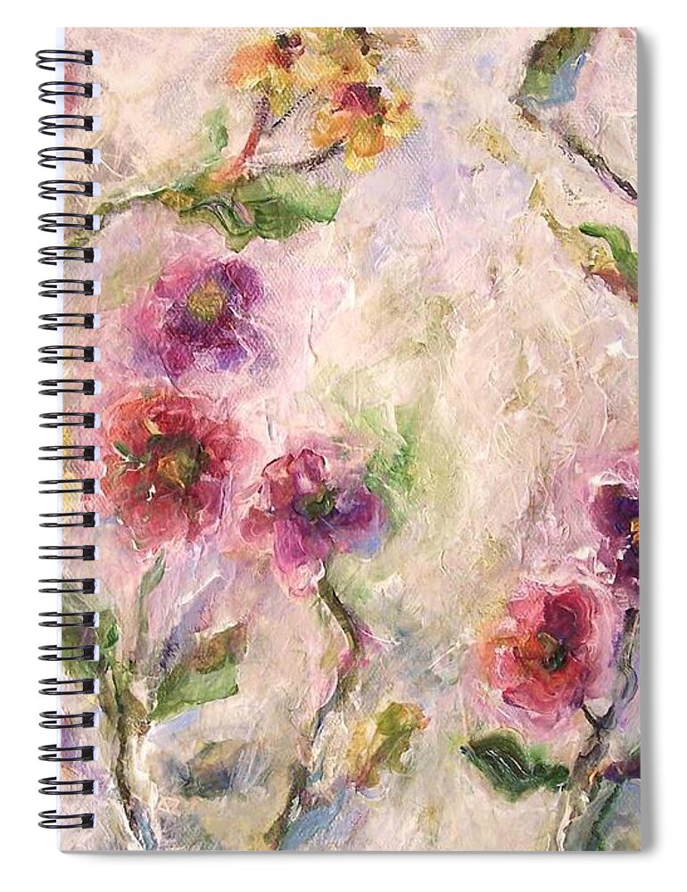 Impressionist Floral Art Spiral Notebook featuring the painting Bloom by Mary Wolf