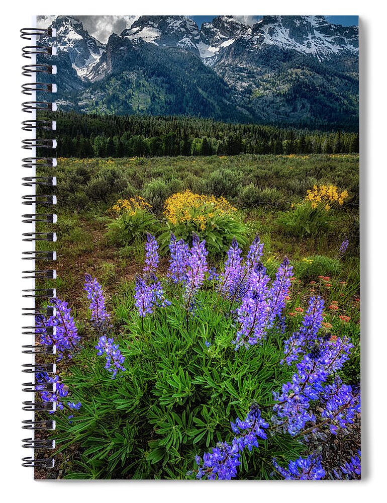 Tetons Spiral Notebook featuring the photograph Blooming Tetons by Michael Ash