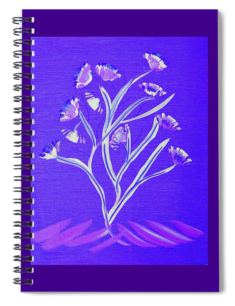 Tree Spiral Notebook featuring the painting Blooming Tree Blue by Corinne Carroll