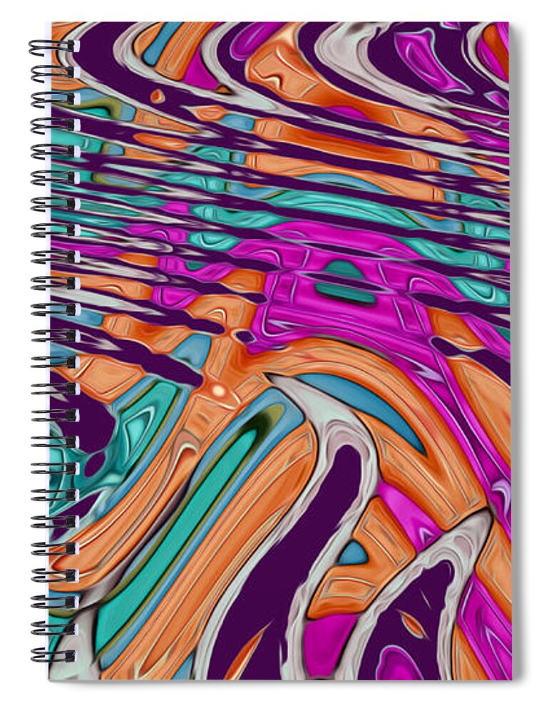 Abstract Spiral Notebook featuring the digital art Blowing in the Wind - Abstract by Ronald Mills