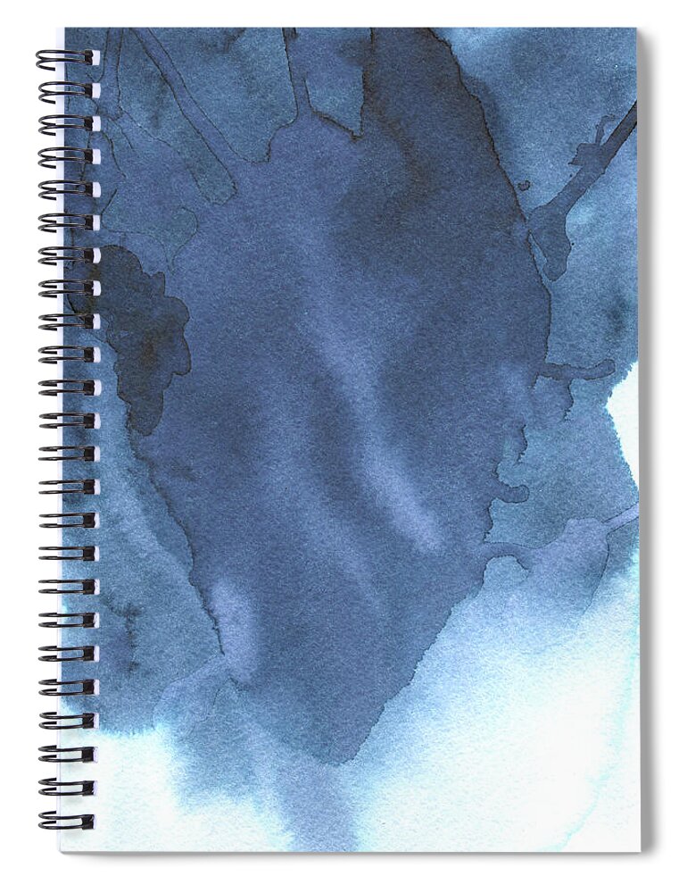 Blue abstract watercolour painting. Home wall art. Indigo abstract art  Spiral Notebook by Watercolor Poetry - Fine Art America
