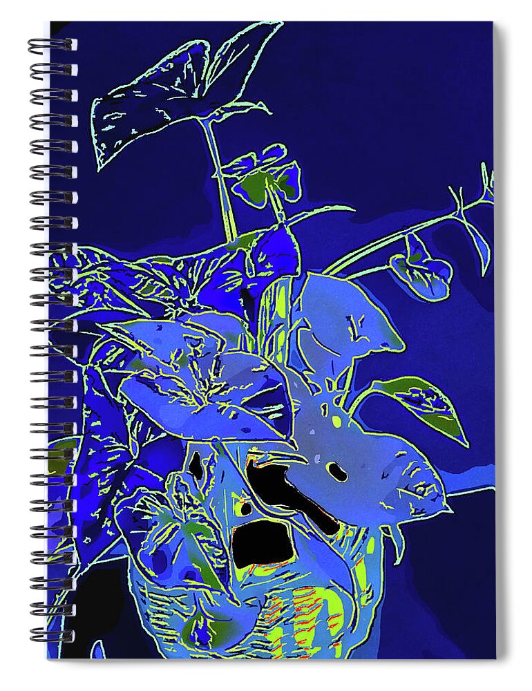 Foliage Spiral Notebook featuring the digital art Blue, Blue by Nancy Olivia Hoffmann