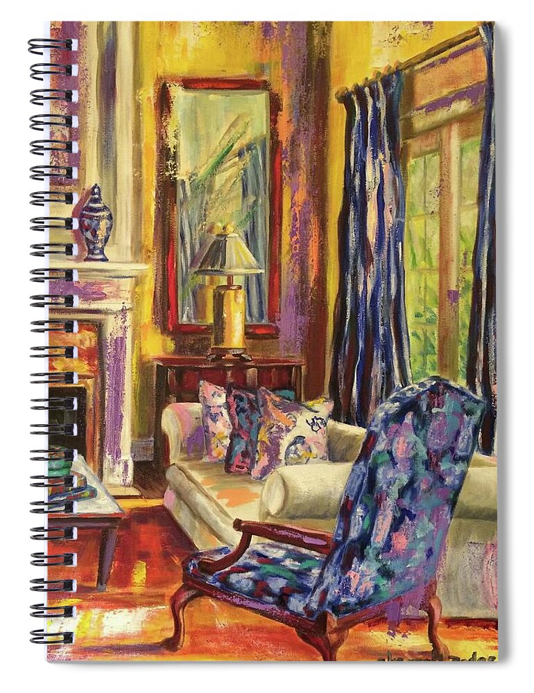 Interior Design Spiral Notebook featuring the painting Blue Chair II by Sherrell Rodgers