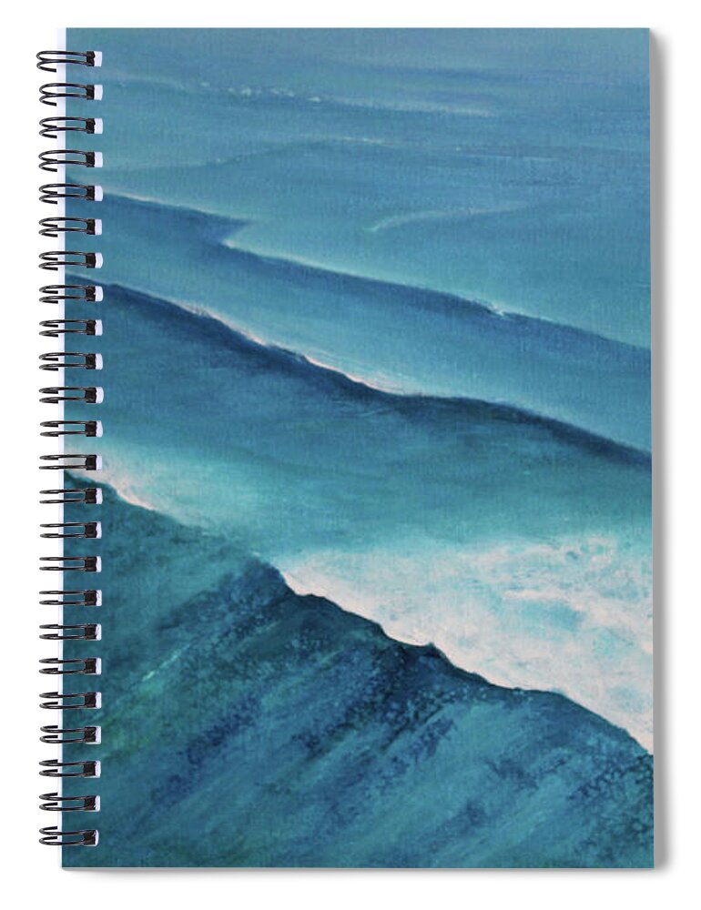 Abstract Impressionist Spiral Notebook featuring the painting Blue Chill by Jane See