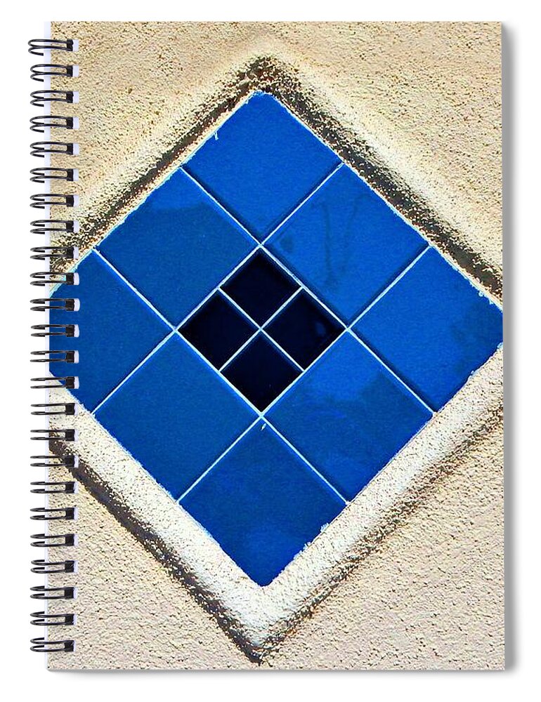 Blue Spiral Notebook featuring the photograph Blue Diamond Tile by Andrew Lawrence