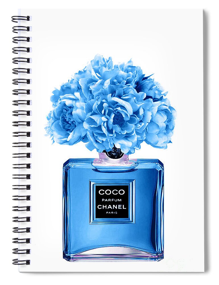 Blue floral perfume Spiral Notebook by Green Palace - Pixels