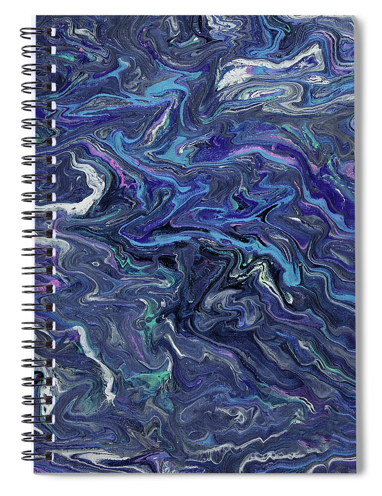 Acrylic Spiral Notebook featuring the painting Blue Haze by Tessa Evette