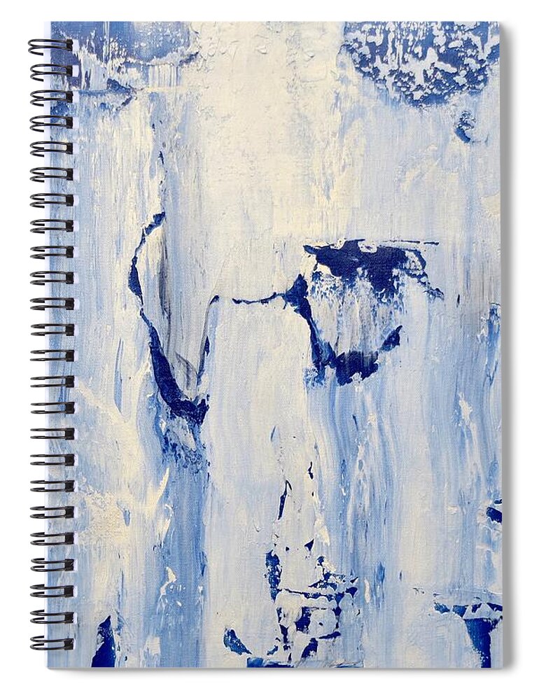 Blue White Art Spiral Notebook featuring the painting Blue Ice No. 2 by J Loren Reedy