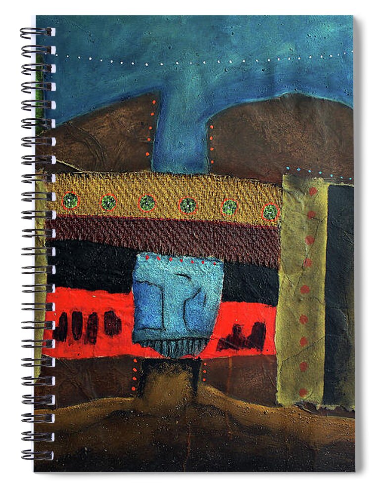 African Art Spiral Notebook featuring the painting Blue Jeans by Michael Nene
