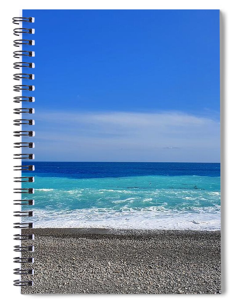 Nice Spiral Notebook featuring the photograph Blue Layers by Andrea Whitaker