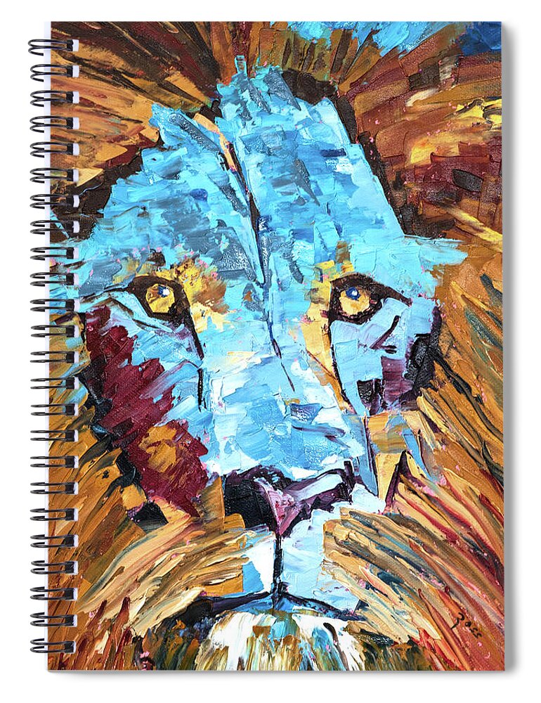 Painting Spiral Notebook featuring the painting Blue Lion by Mark Ross