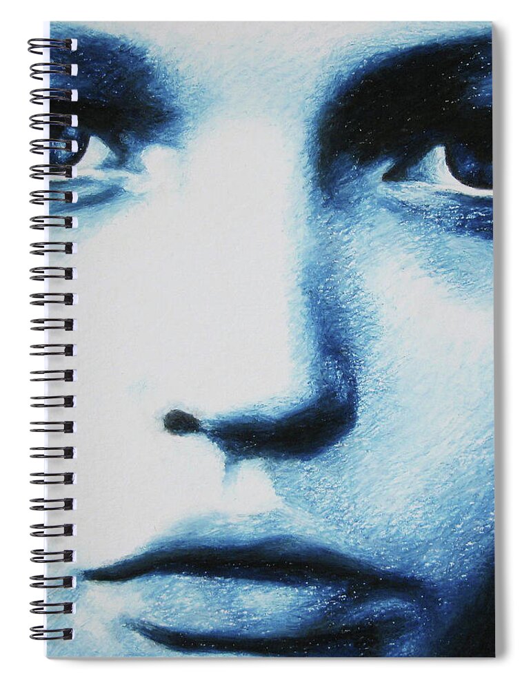 Girl Spiral Notebook featuring the painting Blue by Lynet McDonald
