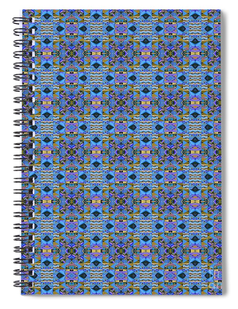 Blue Magic 3 By Helena Tiainen Spiral Notebook featuring the painting Blue Magic 3 by Helena Tiainen