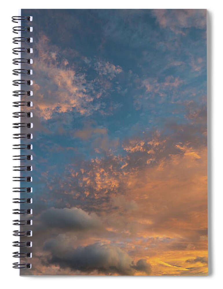 Clouds Spiral Notebook featuring the photograph Blue meets orange in the sky by Adriana Mueller