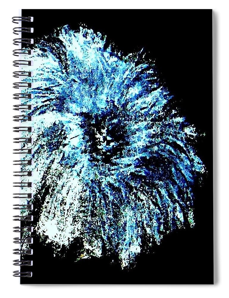 Mum Spiral Notebook featuring the drawing Blue Mum - unframed version by VIVA Anderson