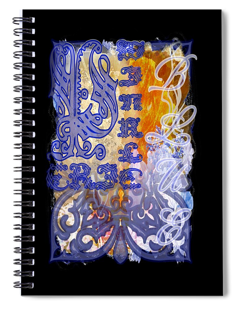 Blue Spiral Notebook featuring the digital art Blue Periwinkle Collage Trending Color 2022 by Delynn Addams