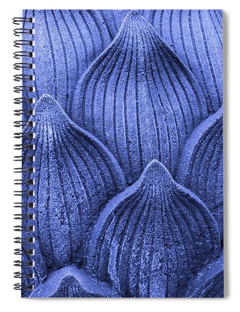 Pattern Spiral Notebook featuring the photograph Blue petals by Josu Ozkaritz