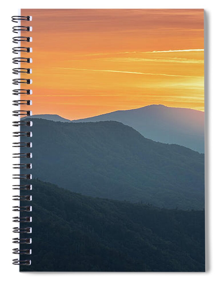 Linville Gorge Spiral Notebook featuring the photograph Blue ridge Mountains Linville Gorge Hawksbill Mountain North Carolina by Jordan Hill