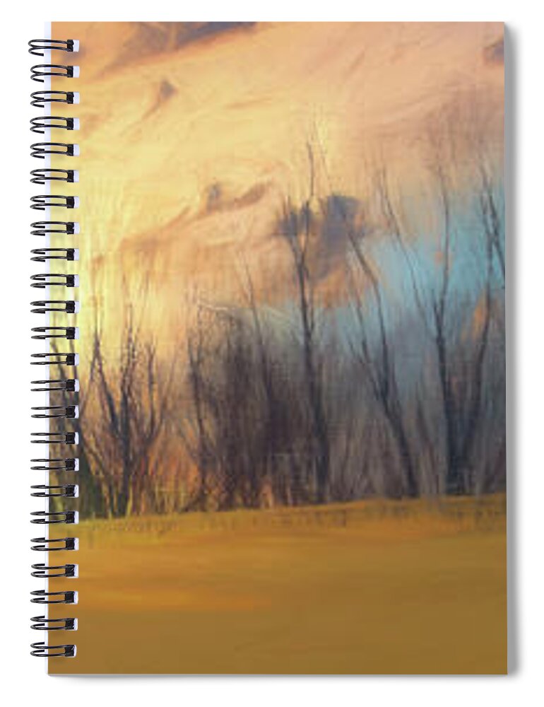 Mountains Spiral Notebook featuring the photograph Blue Ridge Sunset at Groundhog Panorama ap 503 by Dan Carmichael