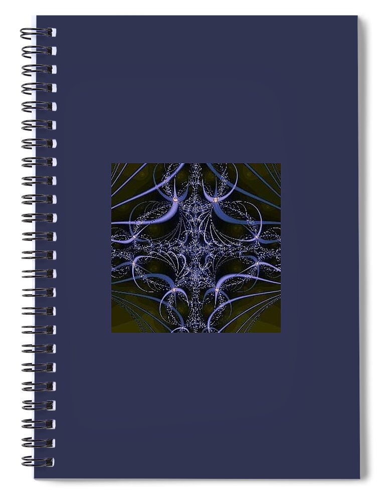 Fractal Spiral Notebook featuring the mixed media Blue by Sarah McKoy