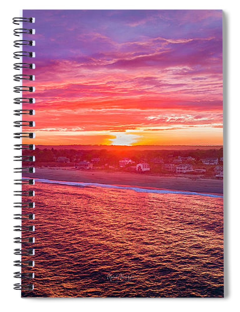 Beach Spiral Notebook featuring the photograph Blue Shutter East Beach by Veterans Aerial Media LLC