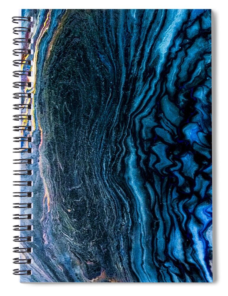 Blue Spiral Notebook featuring the painting Blue Storm by Anna Adams