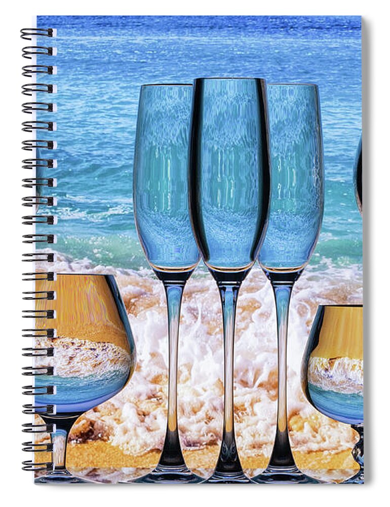 Refraction Spiral Notebook featuring the photograph Blue Water And Orange Sand by Elvira Peretsman