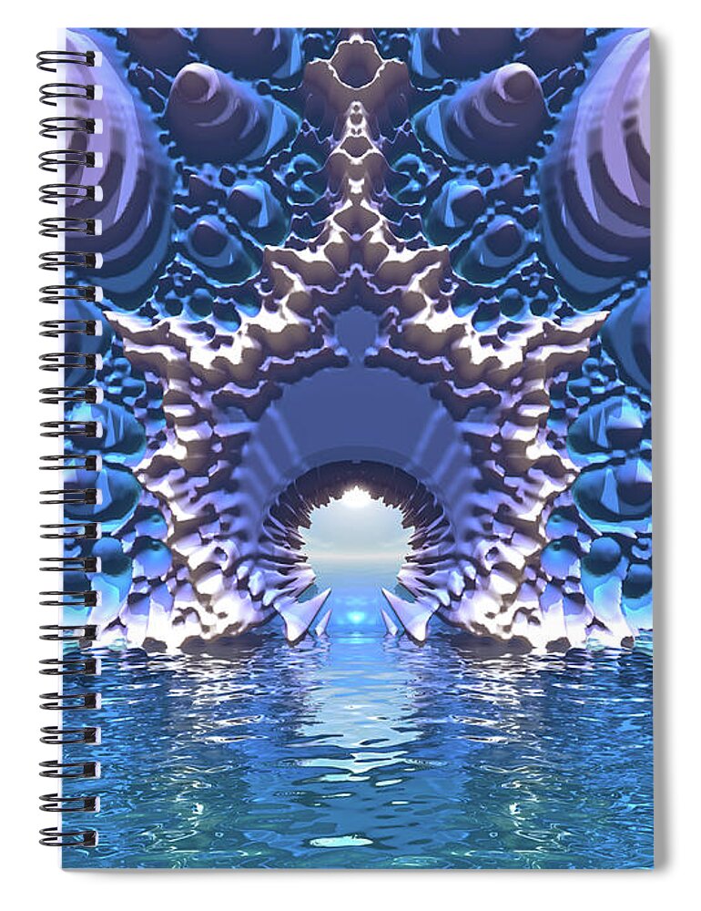 Digital Art Spiral Notebook featuring the digital art Blue Water Passage by Phil Perkins