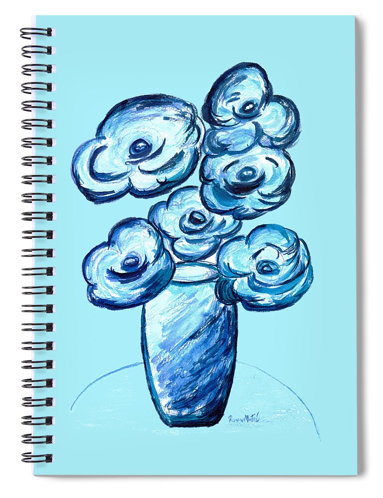 Blue Spiral Notebook featuring the painting Blues by Ramona Matei