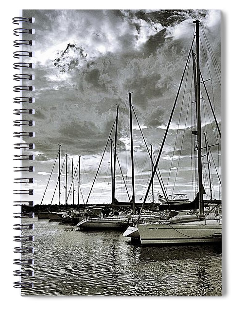 Boats Spiral Notebook featuring the photograph Boats by Ramona Matei